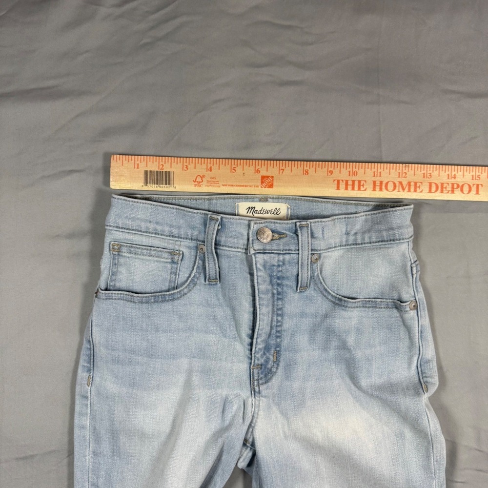 Madewell 9" Mid-Rise Skinny Crop Jeans Light Wash Blue Denim Sz 25 Chic Classic - Picture 5 of 10